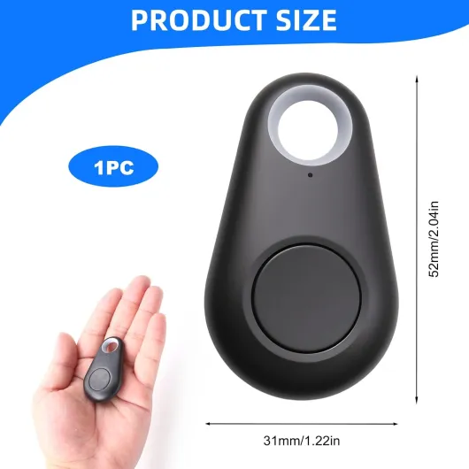 Localisateur Bluetooth GPS Anti-Perte, Multifonction Porte-clés Tracker avec Application pour Valises, Enfant, Porte-clés, Animaux, Portefeuille Compatible avec iOS/Android - Noir