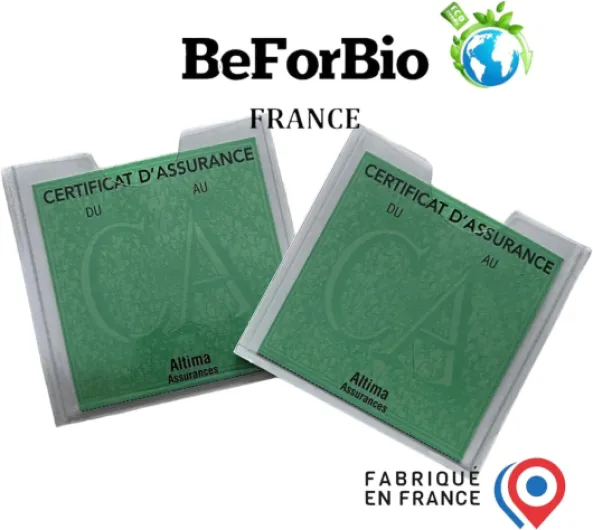 2 Pochettes Porte Vignette d'assurance autocollante Haute qualité en PVC Transparente - Fabriquées en France - Entreprise française