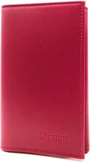 Charmoni - Porte Papiers Voiture - Forme 3 Volets - Pochette Permis De Conduire la Carte Grise Assurance Carte d'identité - Cuir - 14,5x9cm (LS Fuchsia)